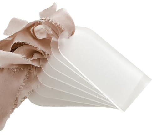 AILIMIAO 100 StüCk Leere Hochzeits-Tischkarten Aus Mattiertem Acryl, Transparenter Bogen, GeschenkanhäNger, Namensschild, Sitzplan, DIY-Platzmarkierung für Party