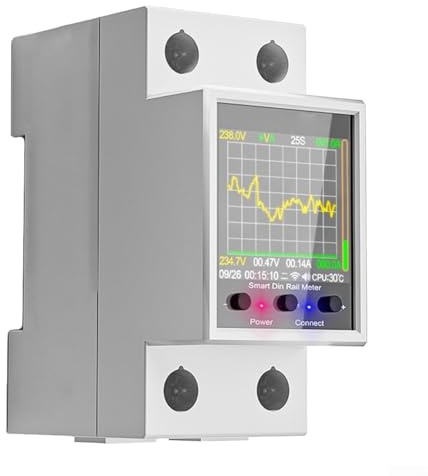 HOHOVYVY Contador de electricidad, lectura WiFi, carriles DIN, medidor de energía 100 A, con protección de corriente residual y para interruptor inteligente Tuya (no WiFi)