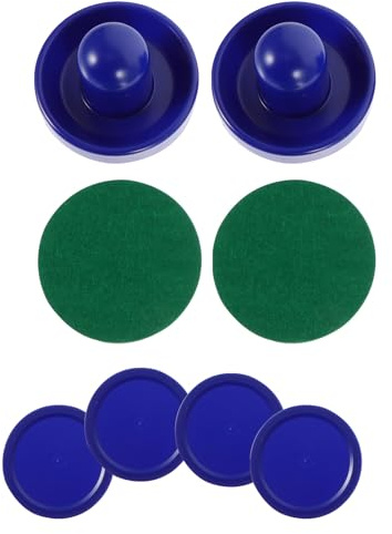 DECHOUS Set Accessori Ricambio Air Hockey da Tavolo Dischi e Spingitori in Plastica Blu 96Mm e 64Mm Kit per Sala Giochi Domestica e Locali Divertimento