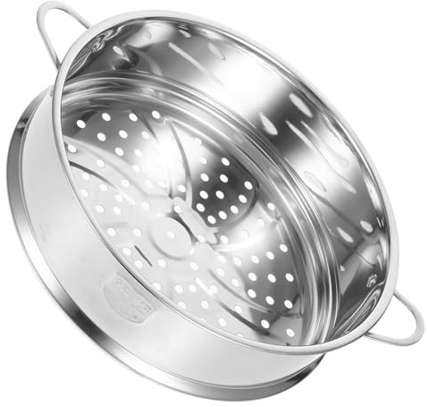 ELAYARD Cestello Vaporiera in Acciaio Inossidabile per Cottura a Vapore, Resistente e Sicuro, Design Rotondo Sgocciolatura Veloce, per Pesce e Riso in Cucina