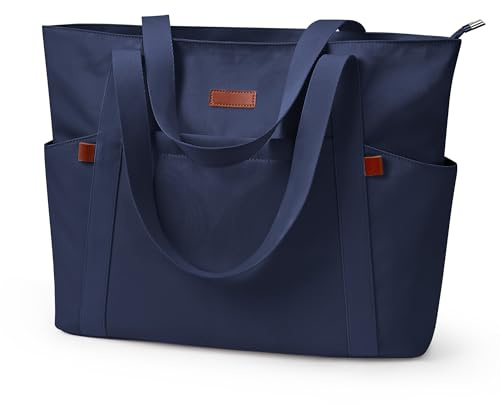 KALIDI Shopper Tasche Damen Groß Handtasche Wasserdichte Tote Bag mit Reißverschluss und Mehrere Taschen Leicht Strandtasche Nylon Women Handbag für Arbeit Schule Büro Reise Gym