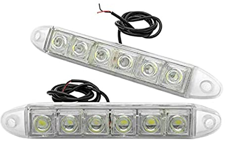 Riloer Lot de 2 feux de circulation diurne 6 LED haute puissance, feux de route universels brouillard lumière de bande de voiture blanche à DRL conduisant des feux de jour antibrouillard