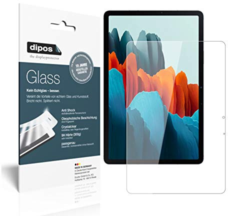 dipos I 2X Displayschutz klar kompatibel mit Samsung Galaxy Tab S7 LTE Schutzfolie 9H Anti-Shock