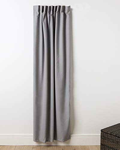 Trend Curtains Blackout Thermal Door Curtain for Caravan with 3 Pencil Pleat – Fully Lined Plain Grey Panel (44 Width x 78 Drop, Single Curtain)