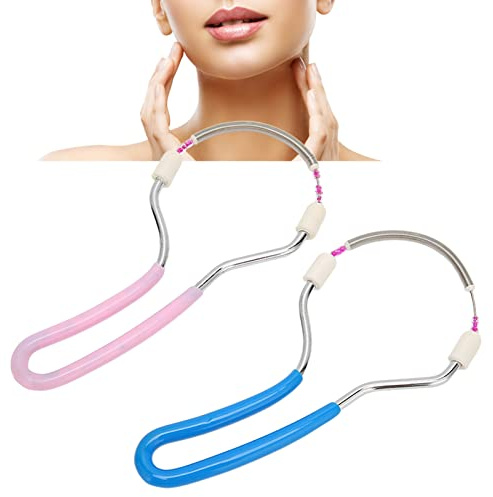 2 Pcs Facial Hair Remover Spring Facial Hair Epilator Spring Face Hair Remover Manual Epilator Spring Facial Hair Roller Threading Epilator Tools