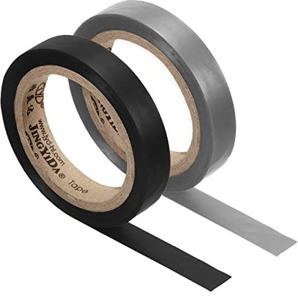 PATIKIL 26Ft Grip Finishing Tape, 2 Pack PVC Racquet Finishing Tapes Racket Accessories Sticky Seal for Tennis Badminton, Grey/Black