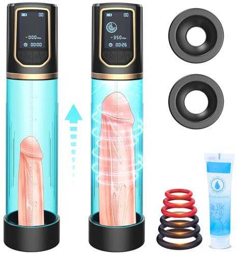 Yotcoc Elektrische Penispumpe 8+8 Saugstufen - Sex Spielzeug für die Männer Penisvergrößerung Penies. Masturbieren Penis Pumpe Vakuumpumpe Pump Schwarz+pfauenblau