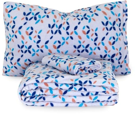 Morbidissimi Set lenzuola Completo letto in Pile Coral art. Cinzia, Termico, Morbido, Caldo per letto Matrimoniale BLU