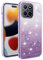 ILING Mujer Funda para Honor 70 Lite 5G / Honor X6 / Honor X8 5G, Carcasa Degradado de Color Brillante con Patrón de Rosa Elegante, Ultradelgado Suave Silicona TPU Bumper Antigolpes Cubierta (Púrpura)