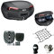 KOMPATIBEL MIT Honda XL 750 TRANSALP E46N Koffer-TOPCASE MIT ROTEN Reflektoren + MONTAGESATZ + Anti-VIBRATIONSMATTE + Platte FÜR Motorrad-Scooter-GEPÄCKTRÄGER 2 GROßE HELME