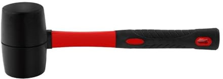 Mazos de goma, martillo pequeño con mango de fibra de vidrio, martillo de doble cara, mazo de goma multifuncional for pisos, estacas de carpas, carpintería (973 g)(383g)