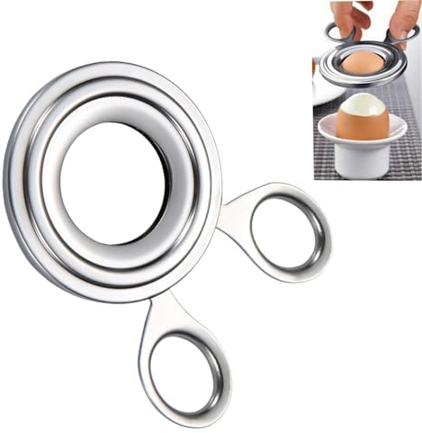 JFangZHZH Taglierina per Uova in Acciaio Inox,Tagliauovo per Uova alla Coque,Egg Opener,Taglierina per Guscio D'Uovo,per Guscio D'uovo Sodo,Tagliauovo Inossidabile Argento