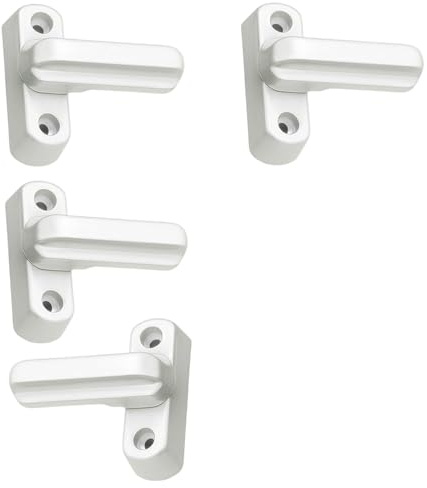 4 Pack Sash Window Locks, Heavy Duty Door Jammer for UPVC Windows and Doors, Secure Window Locks for Home, RV, and Commercial Vehicles, White Aluminum Alloy Security Locks