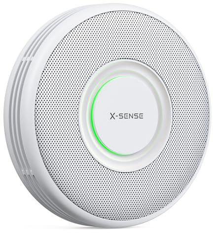 X-Sense Rauchmelder mit 10-Jahres-Batterie, Deutscher Sprachalarm mit Standortangabe (17 Orte), große Testtaste, Standby ohne Blinklicht, XS0B-SN, 1 Stück