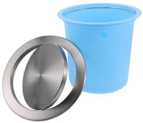 Veemoon Cubo de Basura Empotrado Tapa Abatible de Acero Inoxidable y Plástico Tamaño Grande Papelera Integrada para Encimera Ahorro de Espacio Adecuado Cocina y Baño
