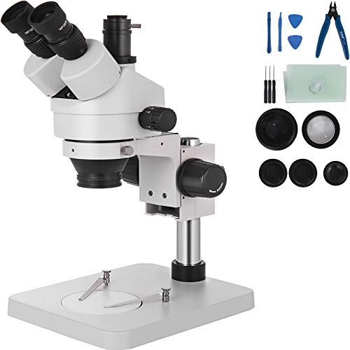 BananaB Stereo zoom mikroskop 3,5 X 90 X treokulärt stereokroskop WF10X/20 mm binokulärt stereomikroskop med pelarstativ för smyckesverktyg (3,5 X – 90 X)