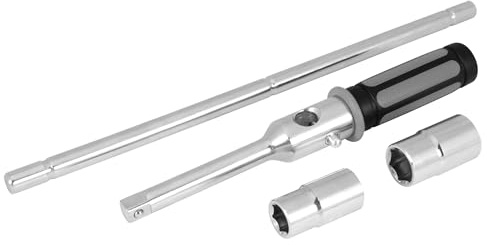 Performance Tool W8 Collapsible Lug Wrench - Heavy Duty Heat Treated Steel, Compact Storage, Double Ended Sockets, Nylon Pouch Included, 1/2-Inch Drive