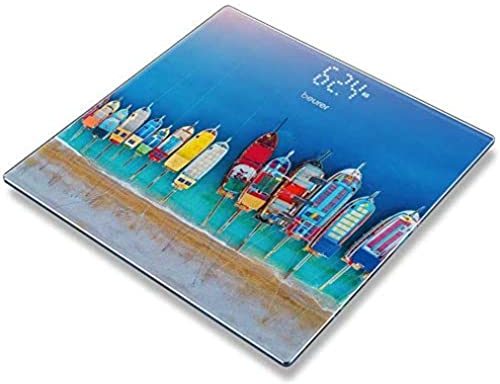 Beurer GS 215 Boats, Bilancia in Vetro con Display LED Magic