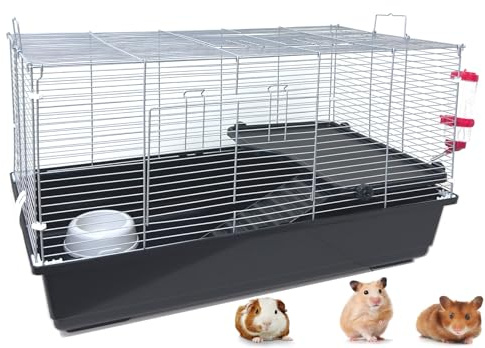 My First Home Large Two-Level Universal Habitat Narrow 3/8-inch Bar Spacing for Exotics Pet Guinea Pig Hedgehog Hamster Gerbil Rat Mice Rodent
