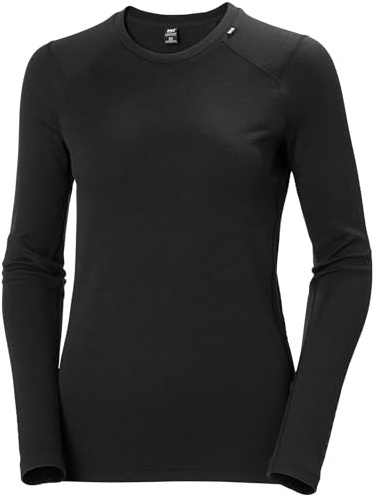 Helly Hansen Women's W Lifa Merino Midweight Crew, Black, XS