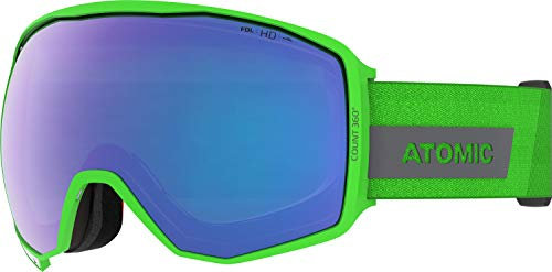 Atomic, All Mountain-Skibrille, Unisex, Für wolkiges bis mäßig sonniges Wetter, Large Fit, HD-Technologie, Count 360° HD, Grün/Blau HD, AN5106020
