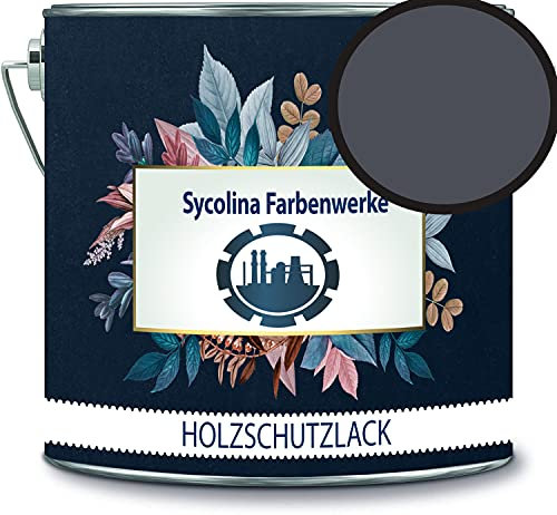 Träskyddslack, trälasyr väderbeständigt långsiktigt skydd väderskyddsfärg träskyddsfärg RAL 7024 grafitgrå // Sycolina färger