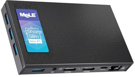 MeLE Quieter3Q Lüfterloser Mini PC Windows 11 Pro Celeron N5105 8GB 256GB, Portable Desktop HDMI WiFi 6 Gigabit Ethernet, Micro PC Unlock Bios Auto Power on, SSD PXE on Astrofotografie Telefotografie