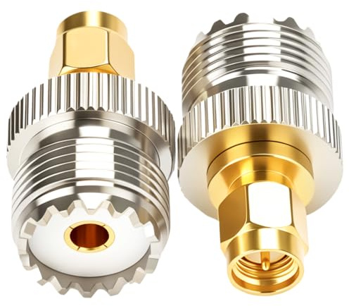 Fohevers 2 st UHF-hona till SMA-manlig antennadapter UHF hona SO239 PL259-kontakt UHF till SMA-antenn RF koaxialadapter för TV trådlösa LAN-enheter Wi-Fi-radio extern antenn