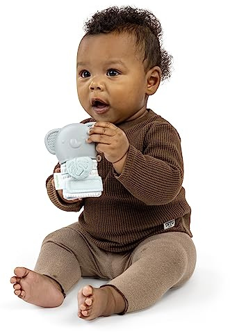 Ingenuity Zahnungshandschuh & Rassel fr Baby, BPA-freies Silikon, sanftes Rasselgerusch, verstellbarer Riemen, Elefant, Unisex - Van