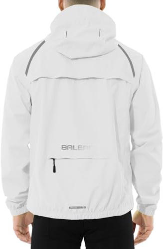 baleaf Fahrradjacke Herren Regenjacke Wasserdicht Atmungsaktiv Wanderjacke Windbreaker Outdoor Jacken Leichte Windjacke Trekking Regenjacke Radjacke Weiß M