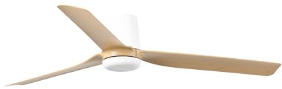 FARO BARCELONA 33829 - PUNT TUB M Ventilador blanco/madera clara DC