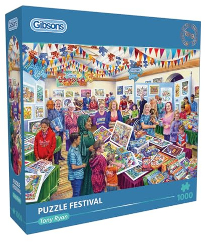 Puzzle Festival, 1000 Teile Puzzle, Gemeinschaftspuzzle, nachhaltiges Puzzle, 100 % recyceltes Premium-Puzzle für Erwachsene, tolles Geschenk für Erwachsene, Gibsons Games