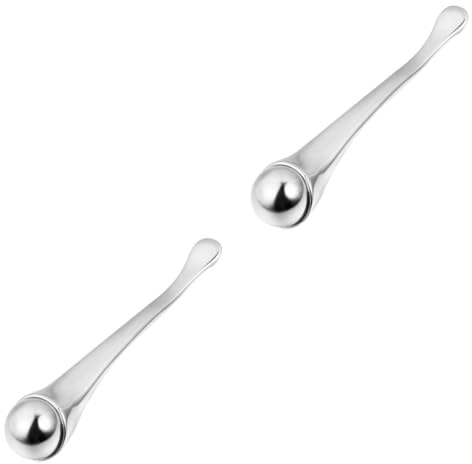 Didiseaon 2 Piezas Palo de máscara de cuchara cosmética cuchara de crema de máscara cuchara de masaje palo facial de belleza constituir espátula masajeador cosmético cuchara de máscara Metal