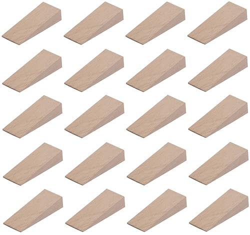 cyclingcolors 20x Holzkeile klein türmontage zum basteln breit möbel Türkeile holz Möbelkeile, 55mm x 20mm x 6mm