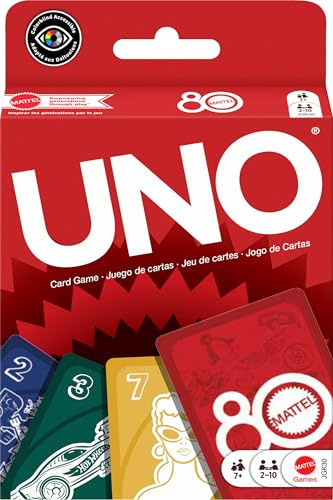 Mattel Games UNO 80 Anniversario Mattel Rosso Rubino, 7+, 2-10 giocatori,