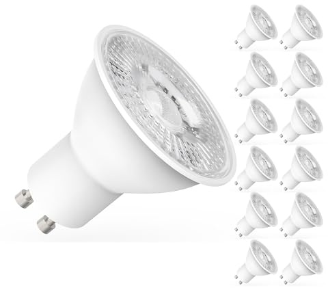 Yiahin Lampadine LED GU10, 5W equivalente a 50W, 6000K bianco Fredda, 450 lumen, lunga durata, basso consumo, non dimmerabile, 12 pz.