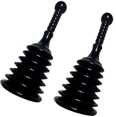 Best House | Toilet Plunger | Black | 2 Pcs | Powerful Small Plunger Cleaning Blocked for Kitchen, Bathroom, Shower, and Bathtub Sink Drain Plugs, Providing Strong Pressure and Suction