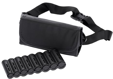 OGANAZI Portafoglio con porta monete, colore nero, da cameriere, con raccoglitore di monete e organizer per cameriere, autista di autobus, tassisti, cintura regolabile, 8 scomparti per monete (21,3 x