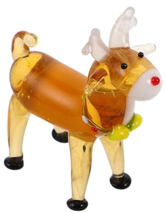 Toyvian Deer Tiny Figurines Aus Elegantem Glas Charmante Tischdekoration Für Weihnachten Für Wohnzimmer Büro