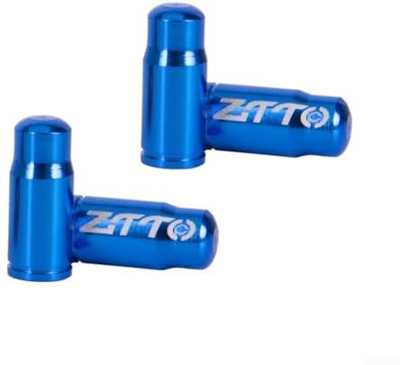 Tapones de válvula Presta de bicicleta en aluminio, 4 piezas, para proteger tus neumáticos (azul)