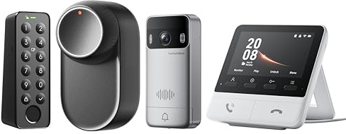 SwitchBot WLAN Smart Lock Ultra mit Video Türklingel mit Fingerabdruck-Entsperrung, Elektronisches Türschloss, Türöffner per Fingerprint, Passcode, Smartphone, Alexa, Google, unterstützt Matter