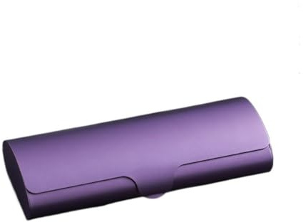 Slim Matte Metal Spectacles Case, Slim Eyeglass Hard Shell, Glasses Protection Eyeglasses Case Holder Box(Purple)