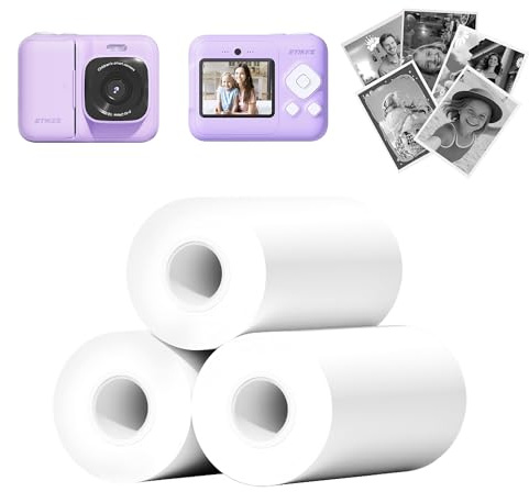 ETIKEZ Kids Instant Print Camera Paper, Thermal Printing Refill Set for Toddler Camera, Compatible with ETIKEZ Funshot 20, HD Camera Thermal Printing Paper, 2.2 x 26ft (5.6cmx8m) Per Roll, 6 Rolls