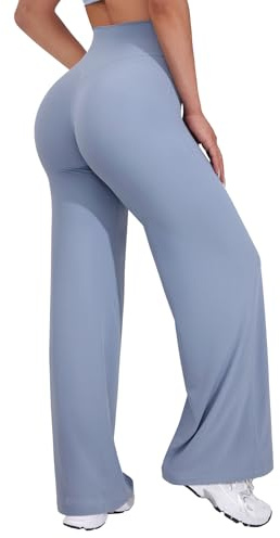 VOYJOY Straight Leggings Bottoms Wide Leg Pants for Women 29/ 31.5/33/35 High Waist Stretch Casual Sweatpants