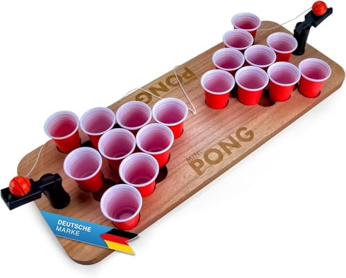 GOODS+GADGETS® Mini Beer Pong Set av Trä - 60 x 22 cm
