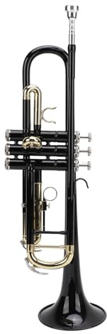 Vvikizy Integrated Design Accurate Connection Brass Trumpet with Cleaning Set for Students (Black Gold Color)