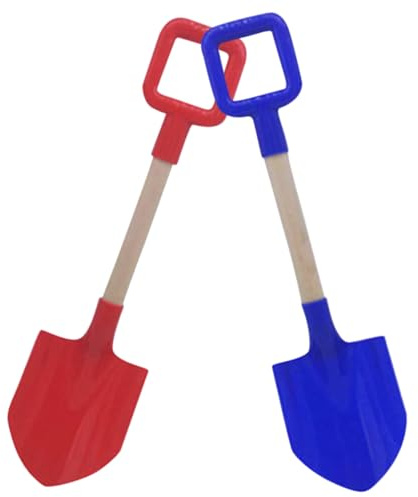 Bemonew Pelle à Sable pour Enfants, Manche en Bois, Pelle à Sable de Plage, Jardin en Plastique pour Enfants, Jouet de Plage, 2 pièces 4x16 Pouces