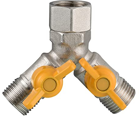 CIENCIA Rechange Valve G 1/2 Raccord Y Laiton Vanne 3 Voies en Douchette Adaptateur Robinet D'arrêt Pour Cuisine ou Salle de Bain, DSF009A