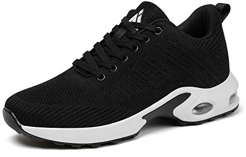 Mishansha Women's Casual Walking Shoes Arch Support Air Cushion Running Shoes Fashion Jogging Gym Sports Sneakers Ultra Light Athletic Training 9 M US Black