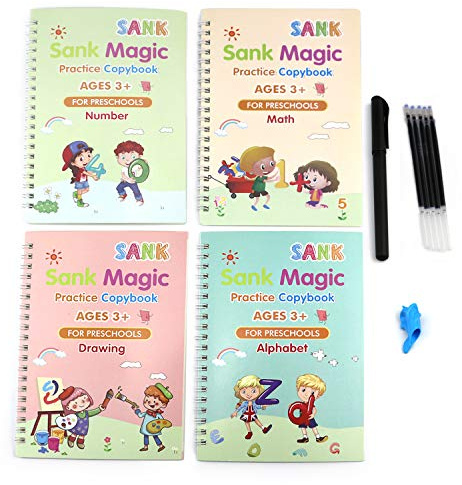 Kyduu Libro mágico de caligrafía para niños, Cuaderno para la Práctica de escritura.
